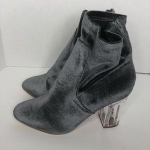 Gray Velvet Ankle Boots SZ10